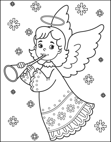 Christmas Angel Coloring Page